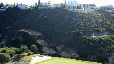 US golfer Johannes Veerman tees-off on the 7th hole during Day 1 of the Aphrodite Hills Cyprus Showdown in Paphos, on Thursday, November 5. Getty