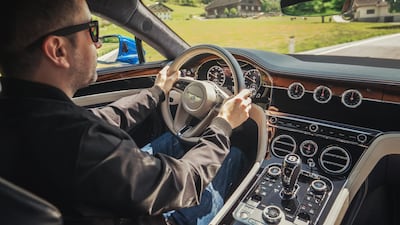 The car has a nifty revolving panel in the centre of the dash. Bentley