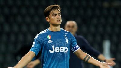 Juventus' Paulo Dybala looks dejected in Udine. EOPA
