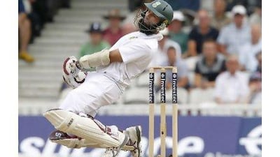 Hashim Amla was still going strong at 183 and close to a stubborn double hundred at stumps on day three.