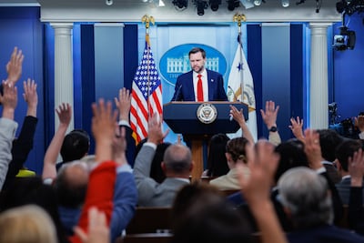 US Vice President JD Vance during a news conference AT the White House. Bloomberg