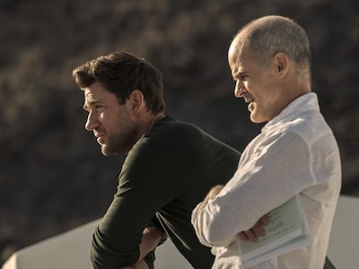 The real-life relationship between Michael Kelly, right, and John Krasinski directly influenced the series, says Kelly. Photo: Prime Video