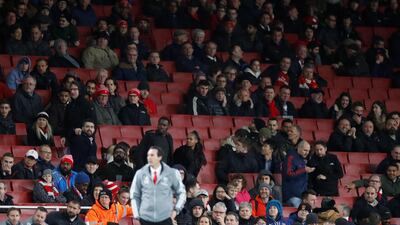 Empty seats and a fans' backlash on a bad night for Unai Emery. Reuters