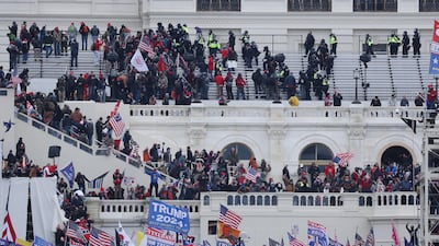 Pro-Trump protesters occupy the grounds of the West Front of the US Capitol on January 6, 2021. EPA