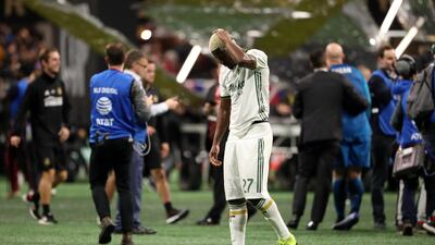 Portland Timbers' Dairon Asprilla reacts after losing to Atlanta United. Reuters