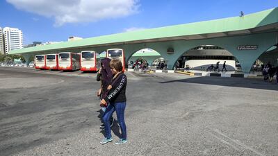 Publicly-run intercity buses are pictured at the central bus station. Victor Besa / The National
