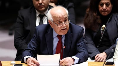 Palestinian ambassador to the UN Riyad Mansour. AFP