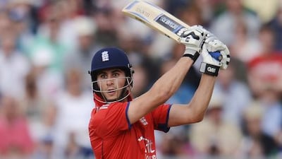 England's Alex Hales hits out during the second T20 international against Australia at the Riverside cricket ground in Chester-le-Street, near Durham, August 31, 2013. Philip Brown / Reuters