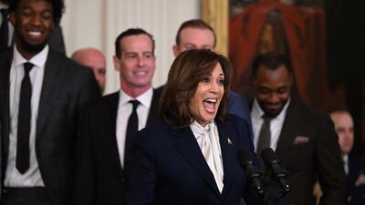 US Vice President Kamala Harris, who is from Oakland, talked about her love of the NBA team. AFP