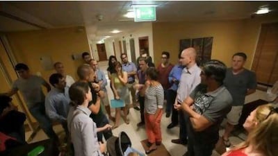 More than 30 tenants at The Greens in Dubai, who say their agent has absconded with their rent money and that the landlord is demanding they pay rents again. They met to discuss legal action which might be filed in the coming days.