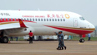 A Commercial Aircraft Corporation of China ARJ 21-700 regional jet. Johannes Eisele / AFP