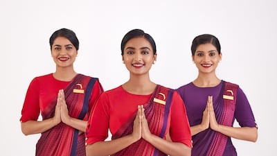 The new uniforms still feature the traditional sari. Photo: Air India