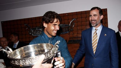 Nadal later was seen with the Spanish crown prince Felipe. Long before yesterday's all-Spanish final, the Mallorcan had become one of his country's greatest sporting icons. EPA