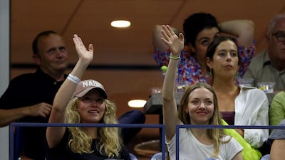 Seyfried waves to the crowd. Getty Images / AFP