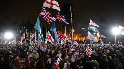 Crowds counted down the hours and then the minutes until the Brexit hour at 11pm local time. Reuters