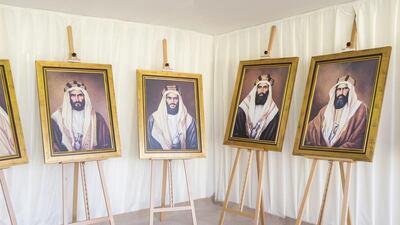 Paintings exhibited at the Al Dhafra Festival. The festival closes Thursday.
