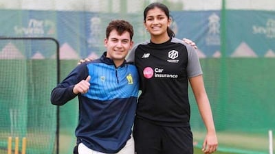 Kai Smith and Mahika Gaur have both emerged from junior cricket in the UAE to make it to county cricket in the UK. Photo: Dougie Brown