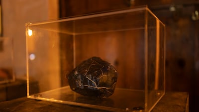 Recovered meteors on display at the event hosted by Dubai Astronomy Group in the Al Khatim Desert in Abu Dhabi. Antonie Robertson/The National