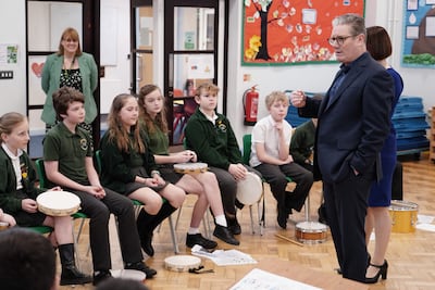 Keir Starmer during a visit to a state school in Harlow in Essex. Getty Images