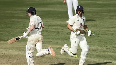 England batsmen Dom Bess and Jos Buttler.