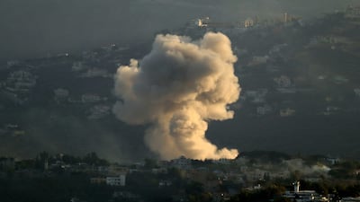 Smoke rises following an Israeli military strike on a village in southern Lebanon. EPA / STR