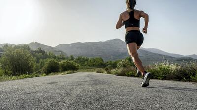 Olympic marathon runner, Chirine Njeim trains in the mountains of Faqra.