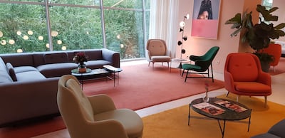 The lounge at Barcelo Torre de Madrid hotel.