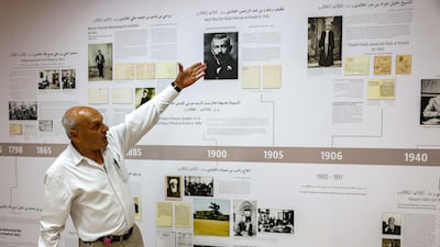 Palestinian Khader Salameh the librarian of the Khalidi library in the headquarters of the library which located in the chain road at the old city of Jerusalem on June 20, 2023. Located in the walled Old City near an entrance to the Al Aqsa mosque complex, the library was founded by Palestinian notable Raghib Al-Khalidi in 1900 at the request of his late mother Khadija. It also holds Persian, German and French books, including an impressive collection of 60 titles by Victor Hugo. Its founder studied at the Sorbonne in Paris. (Photo by AHMAD GHARABLI / AFP)