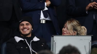 Inter Milan's Mauro Icardi with Wanda Nara in the stadium before the match. Reuters