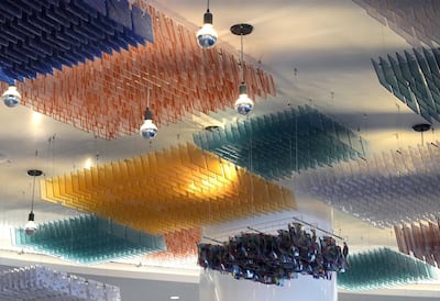 The lights at the food court in The Galleria Al Maryah Island. Victor Besa / The National