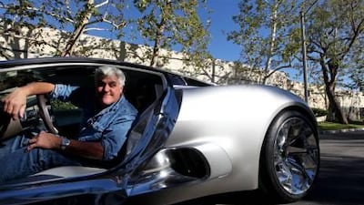 Jay Leno is the first non-Jaguar employee to try out the C-X75 concept. Though the car is designed to have twin turbines generating electricity, Leno's run was on battery power alone.