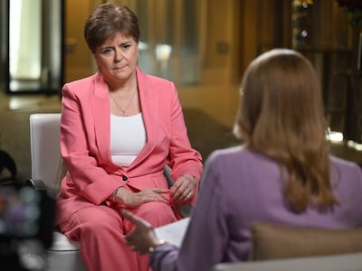 Former first minister of Scotland Nicola Sturgeon appearing on the BBC current affairs programme, Sunday with Laura Kuenssberg, May 31. PA