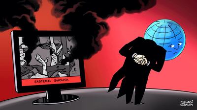 Editorial cartoon for February 23, 2018, by Shadi Ghanim