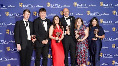 The Gaza: Doctors Under Attack team with their Bafta for Best Current Affairs. PA Images
