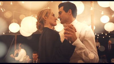 Sarah Pidgeon as Carolyn Bessette and Paul Kelly as John F Kennedy Jr. Photo: FX