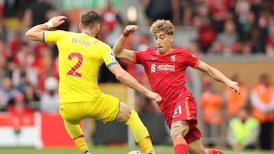 Konstantinos Tsimikas - 7. The Greek found Ayew a handful but came out of the duel on top. He provided an outlet going forward and contributed to the first two goals. Getty Images