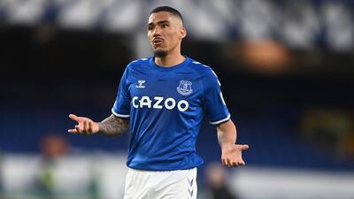 Allan of Everton reacts during the English Premier League match against Aston Villa at Goodison Park. EPA