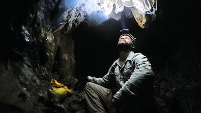 Caver Toufic Abou Nader exploring the undergrounds. Courtesy Toufic Abou Nader