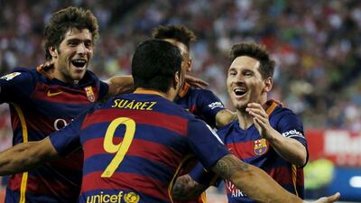 Reigning champions Barcelona are aiming to be the first team in Uefa Champions League history to retain the title. Javier Barbancho / Reuters