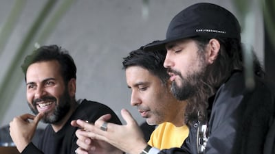 The founders of Sole DXB, from left, Hussain Moloobhoy, Rajat Malhotra and Joshua Cox. Chris Whiteoak / The National