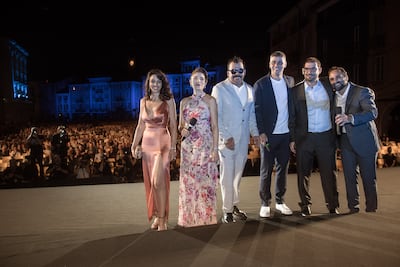 The cast and crew of 'The Alleys' at the 74 Locarno Film Festival where it had its world premiere. Locarno Film Festival