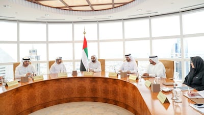 Sheikh Mohammed bin Rashid, Vice President and Ruler of Dubai, chairs the second Dubai Council meeting on Tuesday. Courtesy Sheikh Mohammed bin Rashid Twitter