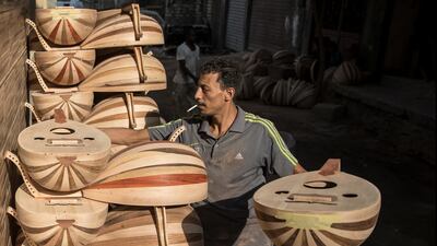 Veteran oud maker Khaled Azzouz says he has observed 'unprecedented interest' in the instrument during the global health pandemic. AFP