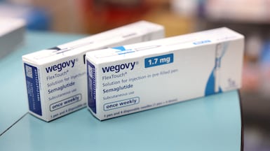 Boxes of Wegovy, made by Novo Nordisk, which will soon be available in pill form in the US. Reuters