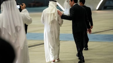 Marco Rubio said he was "here to hear" from its partners as he landed in Abu Dhabi to start a Gulf tour. AFP