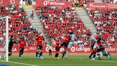 Atletico Madrid's Diego Costa scores their first goal against Mallorca. Reuters