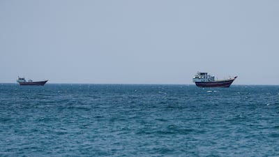 Vessels in the Strait of Hormuz, as seen from Musandam, Oman. Reuters