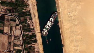 The 'Ever Given' container ship's blocking of the Suez Canal was just one of many major stories covered by 'The National' this year. Photo: Reuters