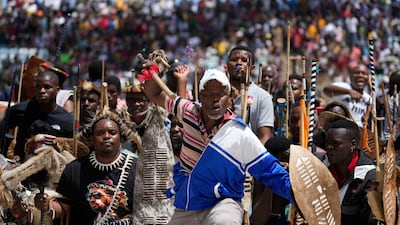 Thousands gathered for King Misuzulu Zulu's coronation event at the Moses Mabhida Stadium in Durban, South Africa. AP