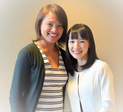Maureen Lim, left, with Marie Kondo. Courtesy Maureen Lim